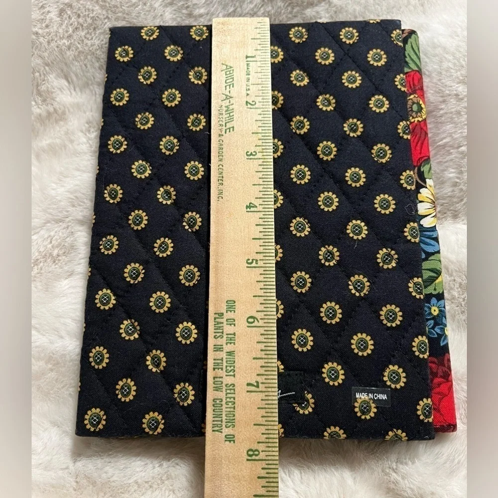 Vera Bradley cloth quilted picture frame, double sided holds 2 pictures